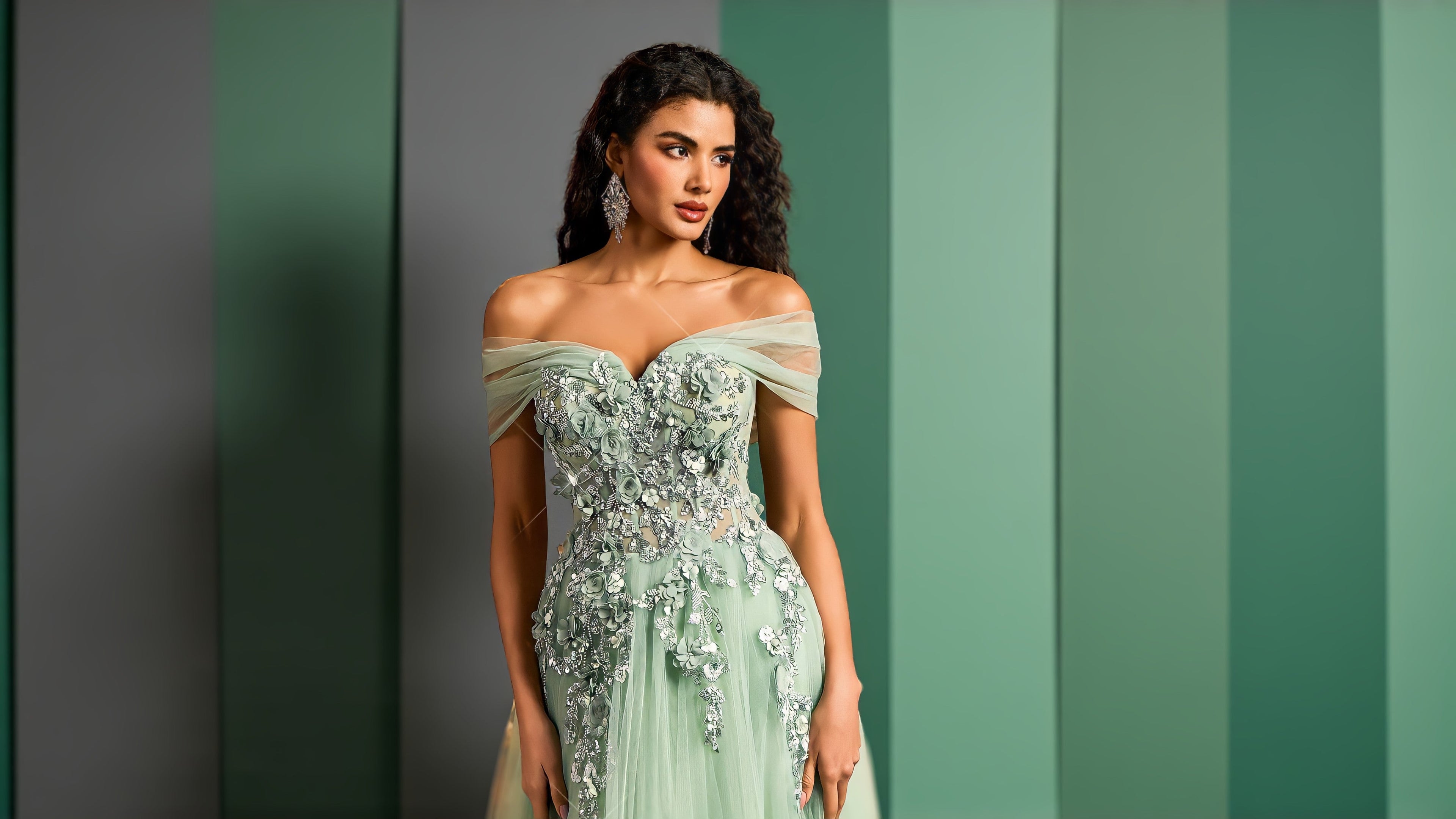 Vestido de Festa Verde Menta