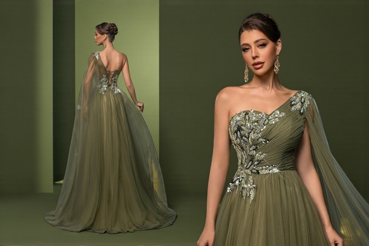 Vestido de Festa Verde Oliva