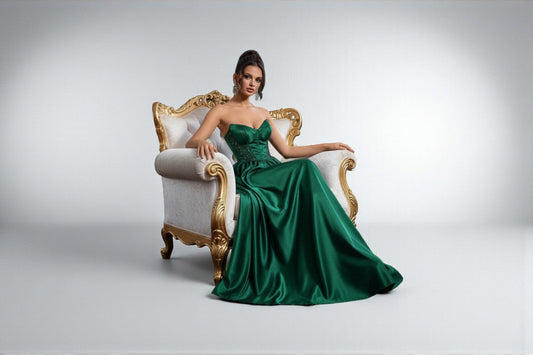 Vestido de Festa Verde Esmeralda