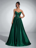 Vestido de Festa Verde Vestido de Festa Tomara que Caia com Fenda e Corset Giovana
