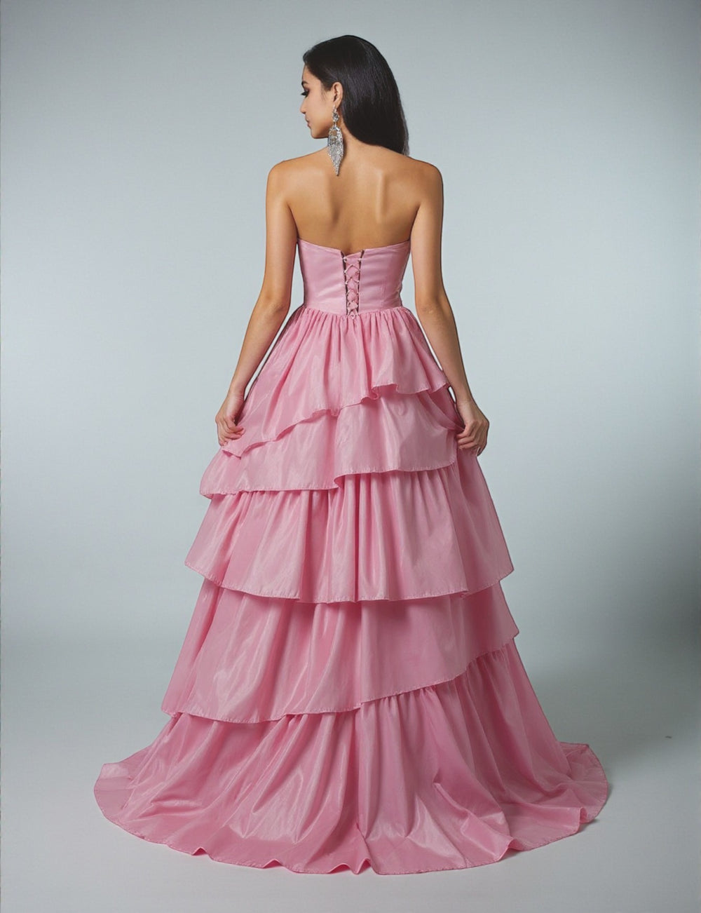 Vestido de Festa Rosa Vestido de Festa Tomara que Caia Corpete Bordado Faby