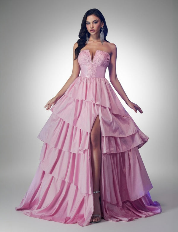 Vestido de Festa Rosa Vestido de Festa Tomara que Caia Corpete Bordado Faby