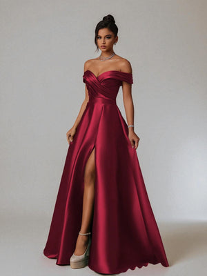 Vestido de Festa Marsala Vestido de Festa Longo Ombro a Ombro Zibeline Petra