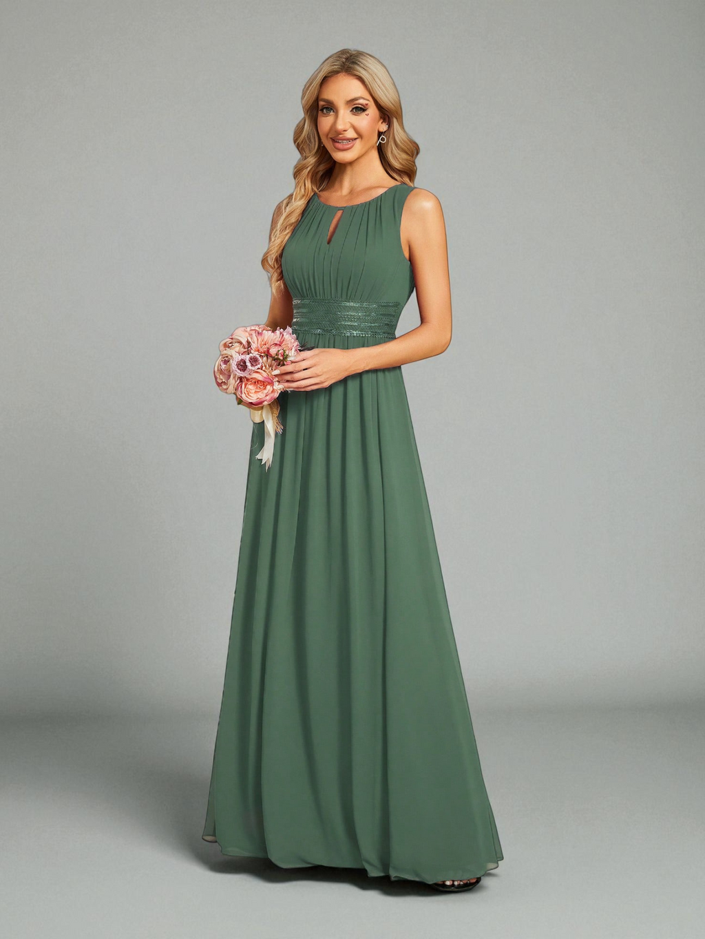 Vestido de Festa Verde Menta Vestido de Festa Longo Bordado Neide