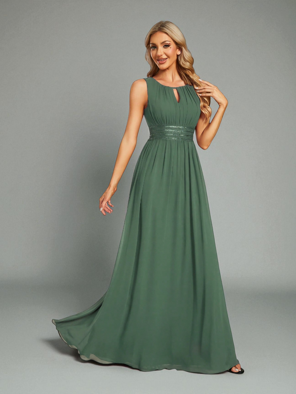 Vestido de Festa Verde Menta Vestido de Festa Longo Bordado Neide