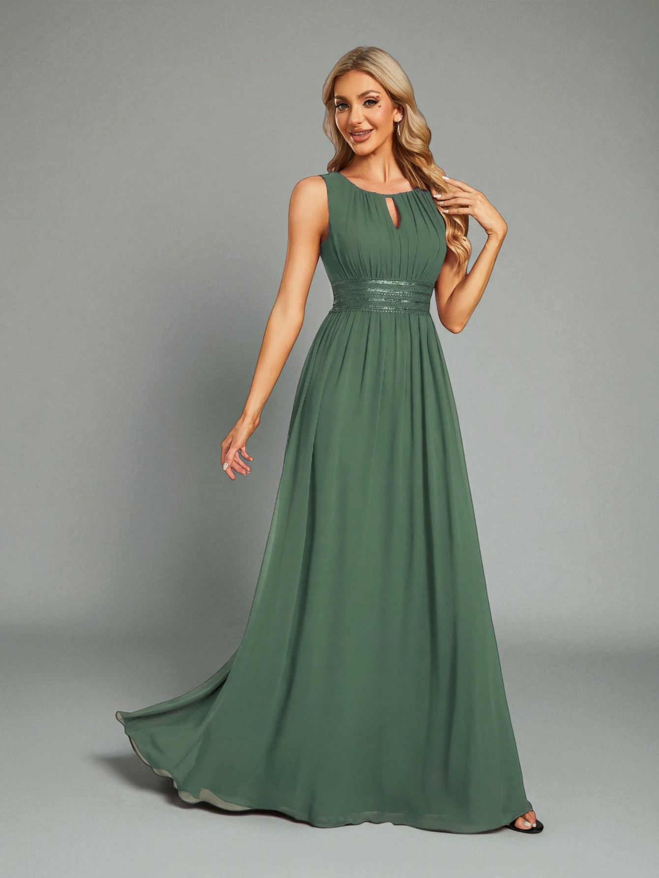 Vestido de Festa Verde Menta Vestido de Festa Longo Bordado Neide