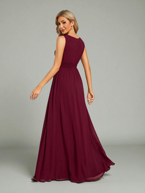 Vestido de Festa Marsala Vestido de Festa Longo Bordado Neide