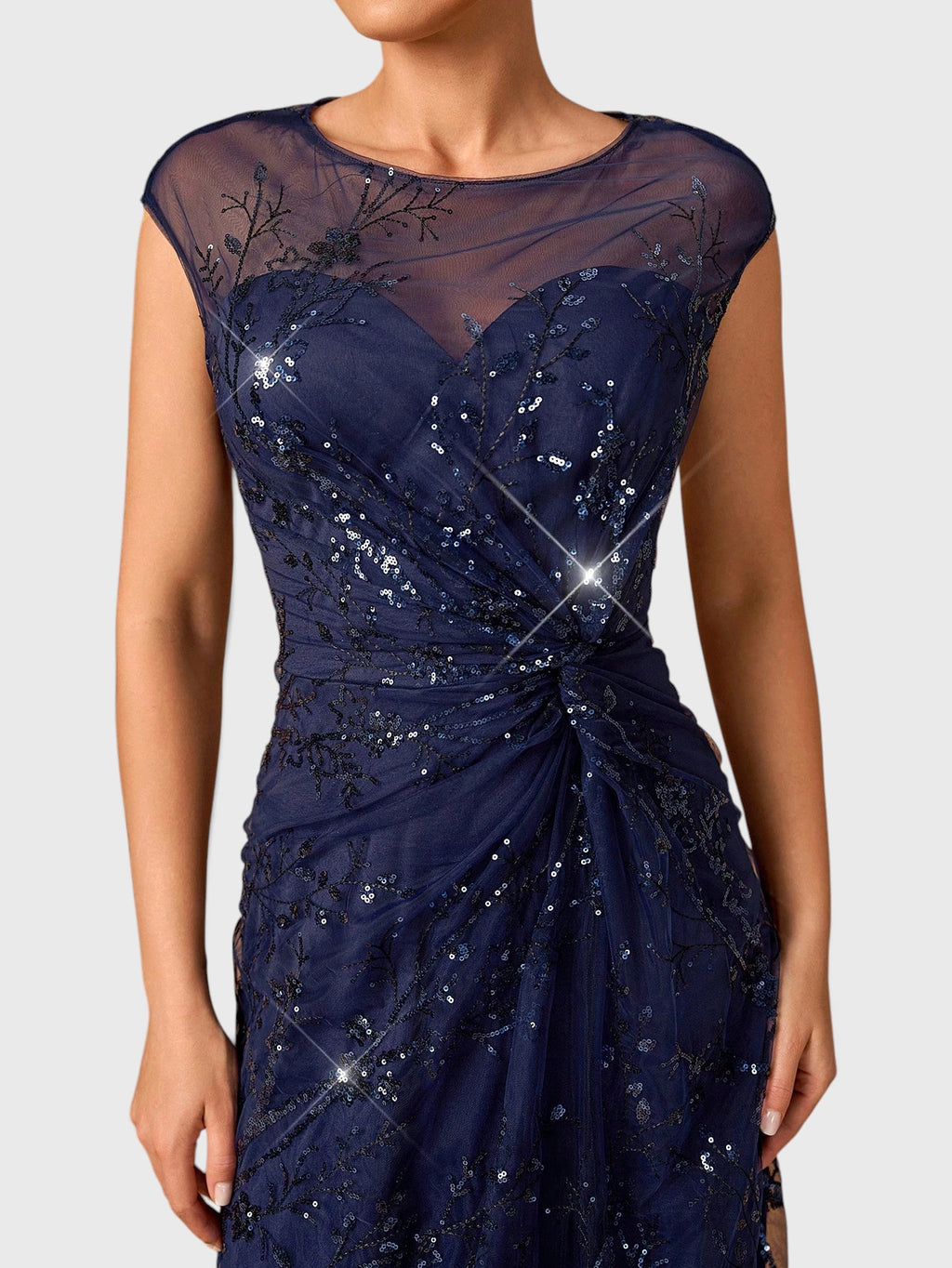 Vestido de Festa Longo Bordado em Paetê Magaly