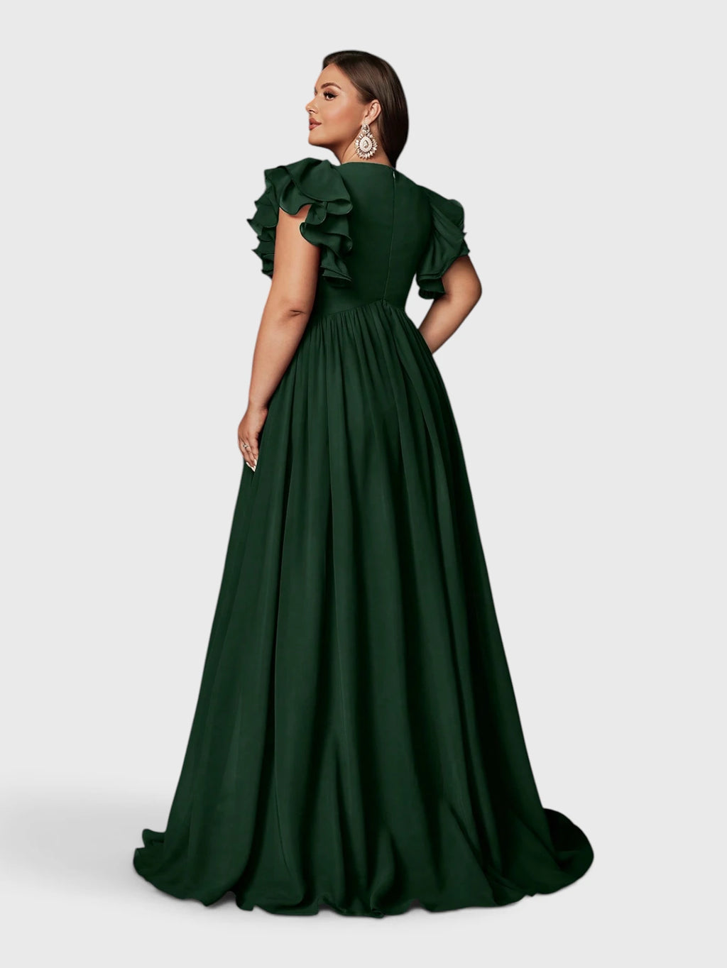 Vestido de Festa Longo Plus Size Decote V Bruna