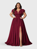 Vestido de Festa Longo Plus Size Decote V Bruna