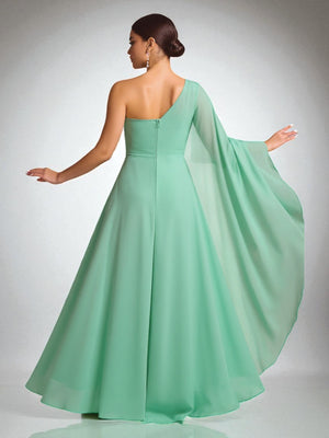 Vestido de Festa Verde Menta Vestido de Festa Manga Capa Ùnica Magaly