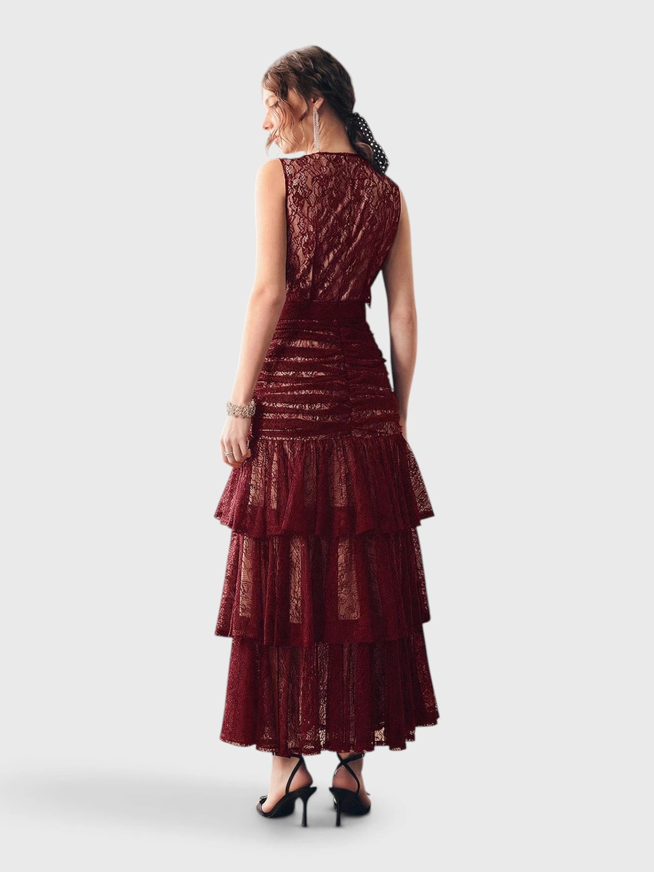 Vestido de Festa Tule com Bordado e Cinto Melissa