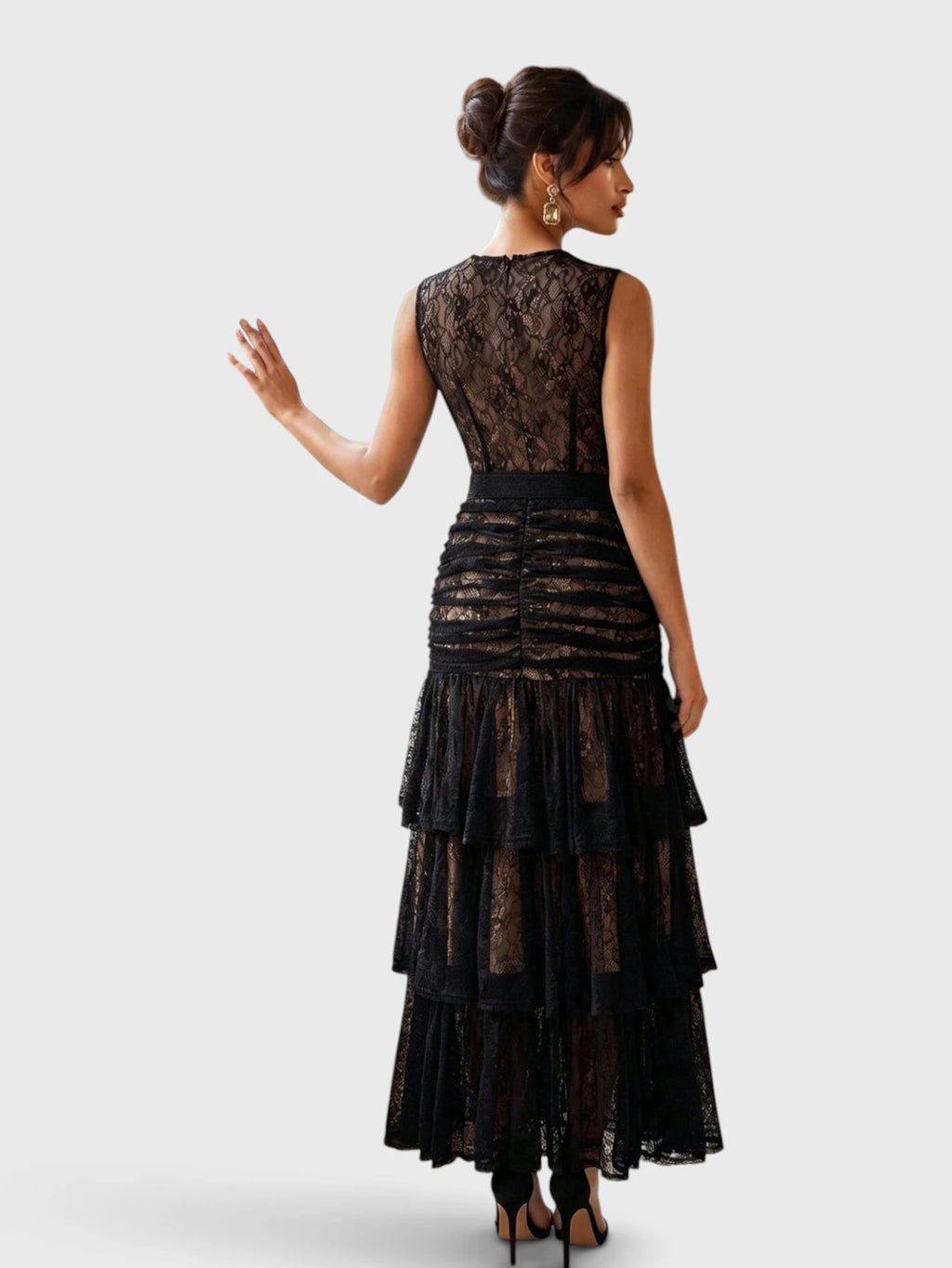 Vestido de Festa Tule com Bordado e Cinto Melissa