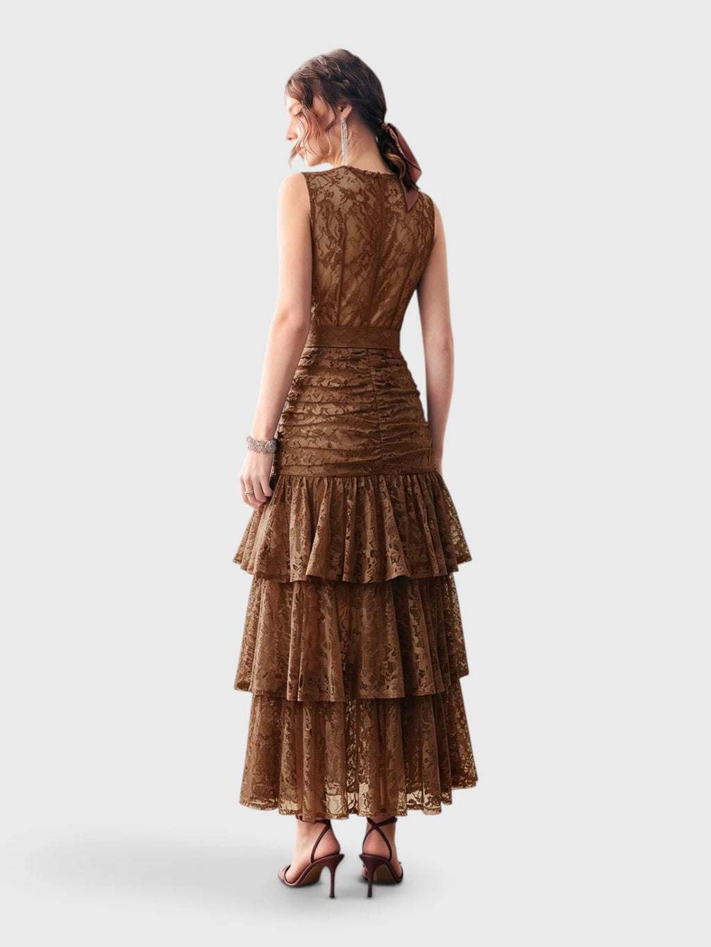 Vestido de Festa Tule com Bordado e Cinto Melissa