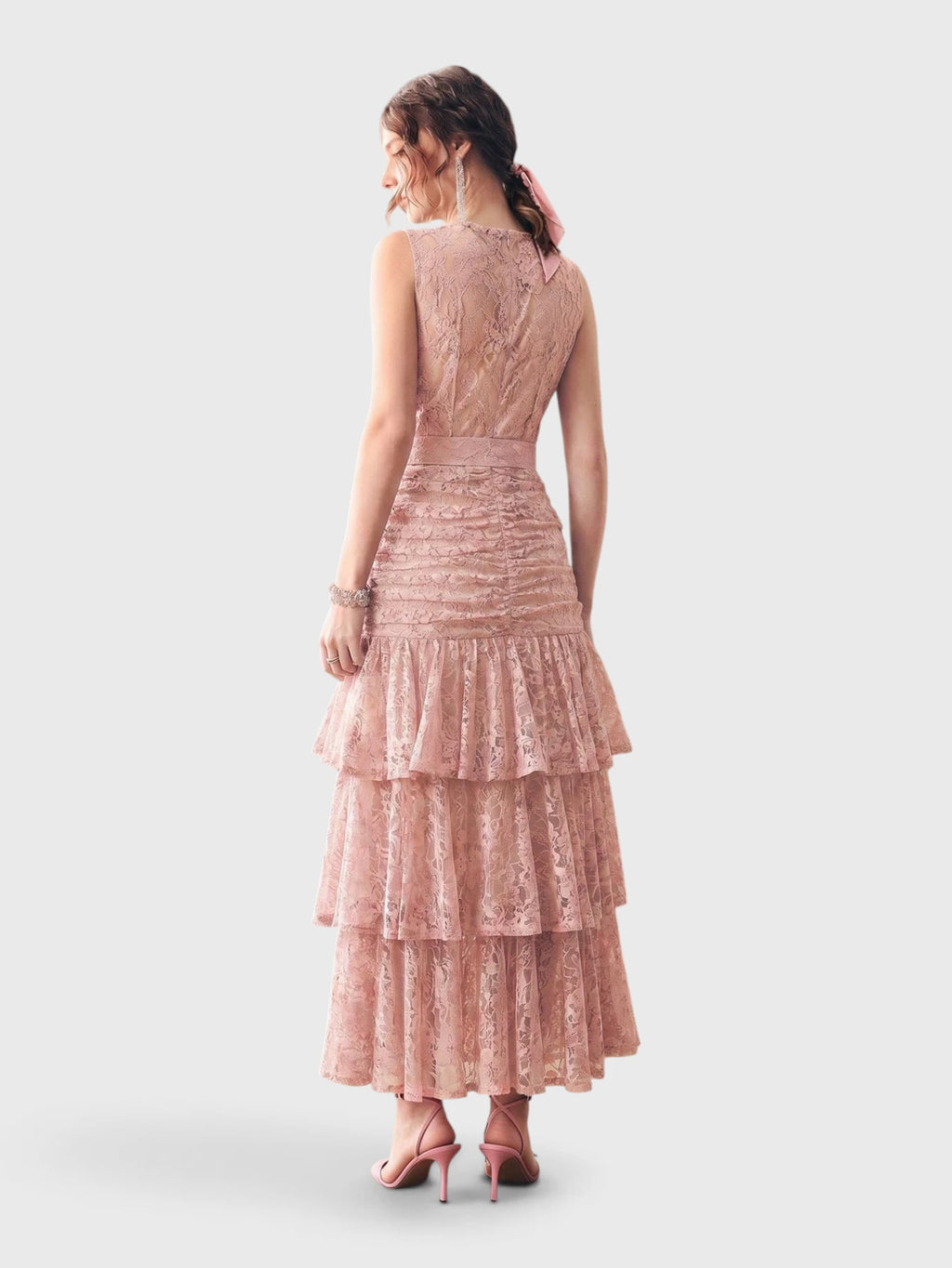 Vestido de Festa Tule com Bordado e Cinto Melissa