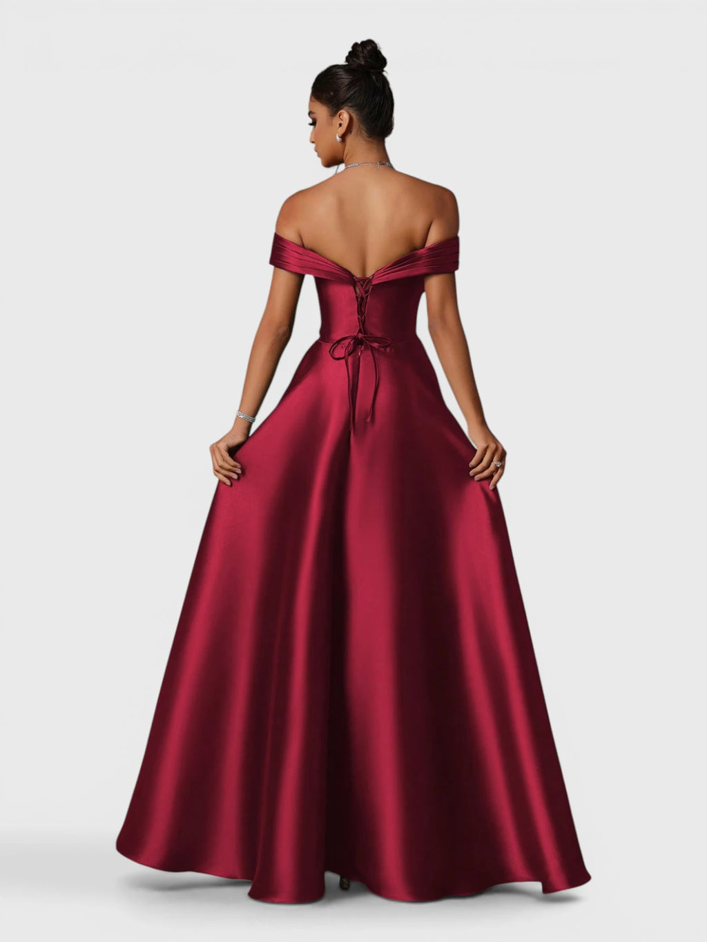 Vestido de Festa Marsala Vestido de Festa Longo Ombro a Ombro Zibeline Petra