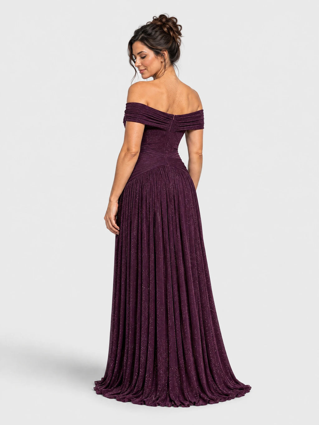 Vestido de Festa Roxo Vestido de Festa Longo Ombro a Ombro Torcido Navilla