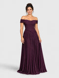 Vestido de Festa Roxo Vestido de Festa Longo Ombro a Ombro Torcido Navilla