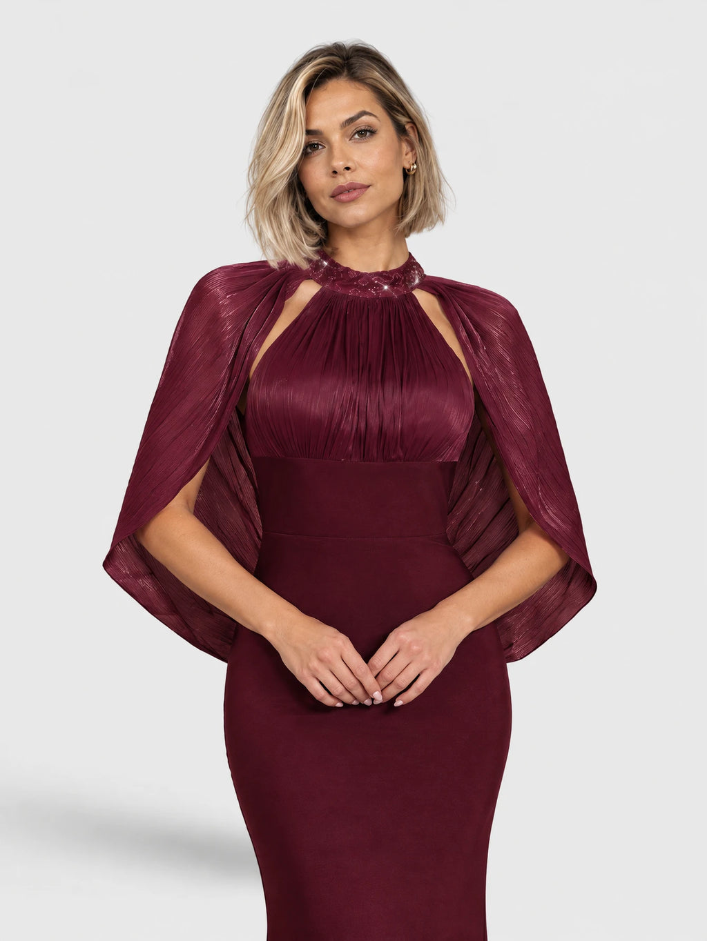 Vestido de festa 155 cm (do ombro até a barra) marsala, vista detalhe