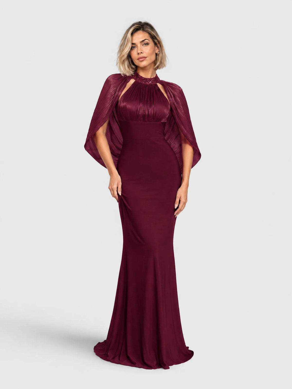 Vestido de festa 155 cm (do ombro até a barra) marsala, vista frente