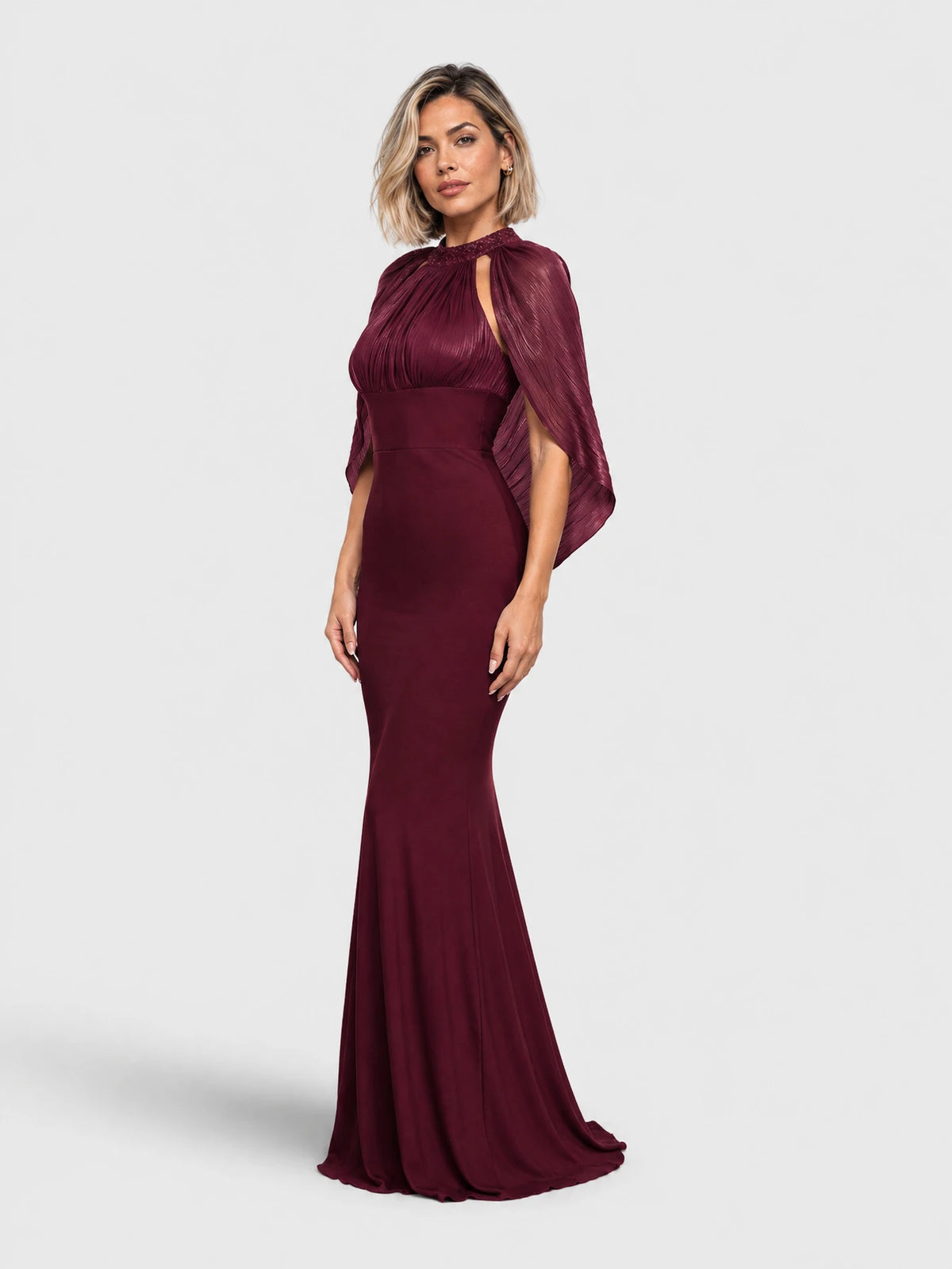 Vestido de festa 155 cm (do ombro até a barra) marsala, vista lateral