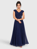 Vestido de Festa Azul Marinho Vestido de Festa Longo Plus Size Bordado Loma