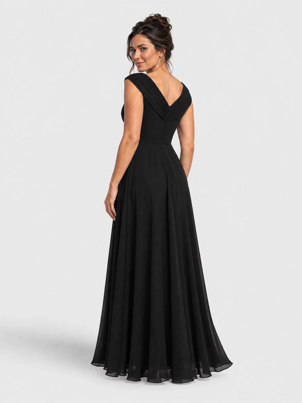 Vestido de Festa Preto Vestido de Festa Longo Plus Size Bordado Loma