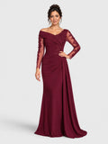 Vestido de Festa Marsala Vestido de Festa Manga Longa Bordado Sansara